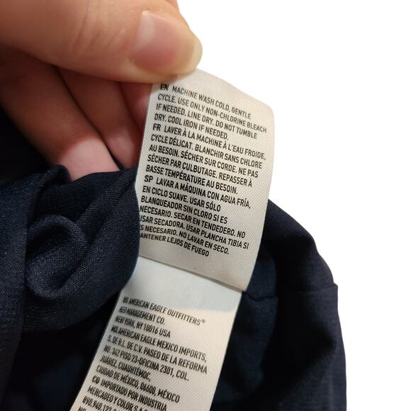 American Eagle Plaid Button Fly A-Line Mini Skirt Casual Retro Y2K Navy Size XL - Picture 8 of 8